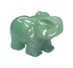 Carved Healing Crystals Gemstones Elephant Statue Figurine Collectible Decor 1.5 inches(Green Aventurine)
