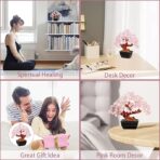 Feng Shui Natural Rose Pink Quartz Crystal Money Tree - Image 4