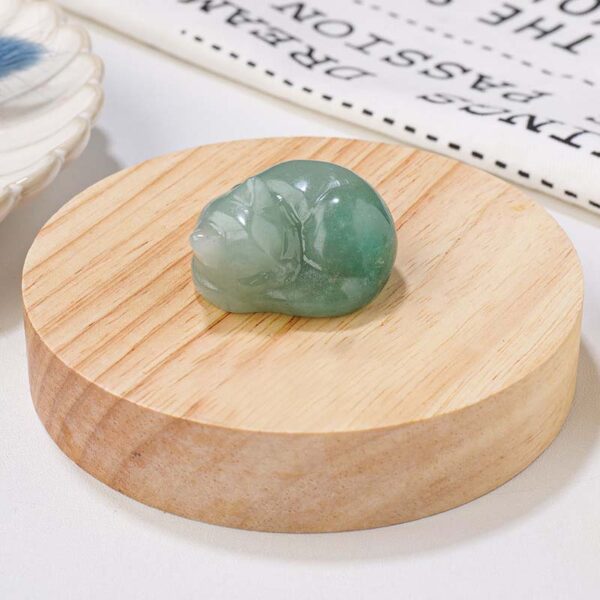 Crystals sleeping cat statue - green aventurine